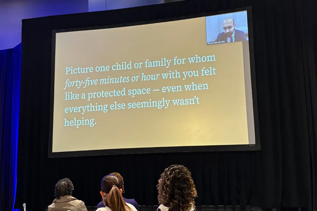 Sunny Patel, MD, MPH, MS, delivers his keynote presentation via Zoom.