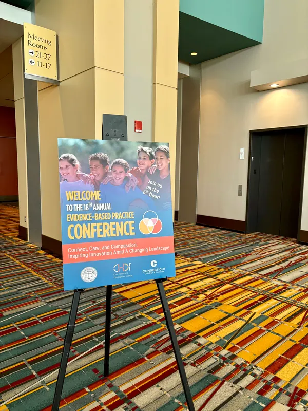 Sign welcoming participants to the 18th Annual EBP Conference